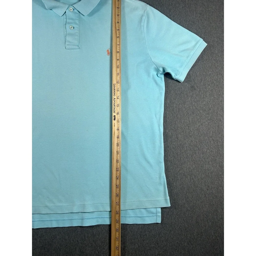 Vintage Polo Ralph Lauren Light Blue Interlock Short Sleeve Polo Shirt Men's L